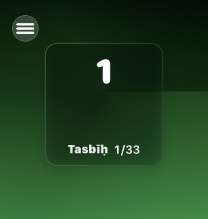 Tasbih of Fatimah counter on Apple Watch showing Tasbih 1 of 33